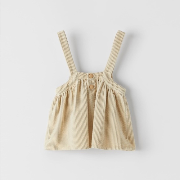 Zara Baby Girl corduroy skirt dress with straps 12/18m